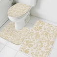 thumbnail image 3 of Farmhouse Yellow Bath Mat 3 Piece Bathroom Rug Set, Vintage Flower Leaf Botanical Plant Non Slip Bath Rug Contour Mat and Toilet Lid Cover, Absorbent Shower Mats Soft Bath Rugs and Mats Sets, 3 of 8