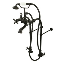 Kingston Brass CC57T455MX Vintage Freestanding Clawfoot Tub Faucet Package with Supply Lines and Hand Shower, Oil Rubbed Bronze