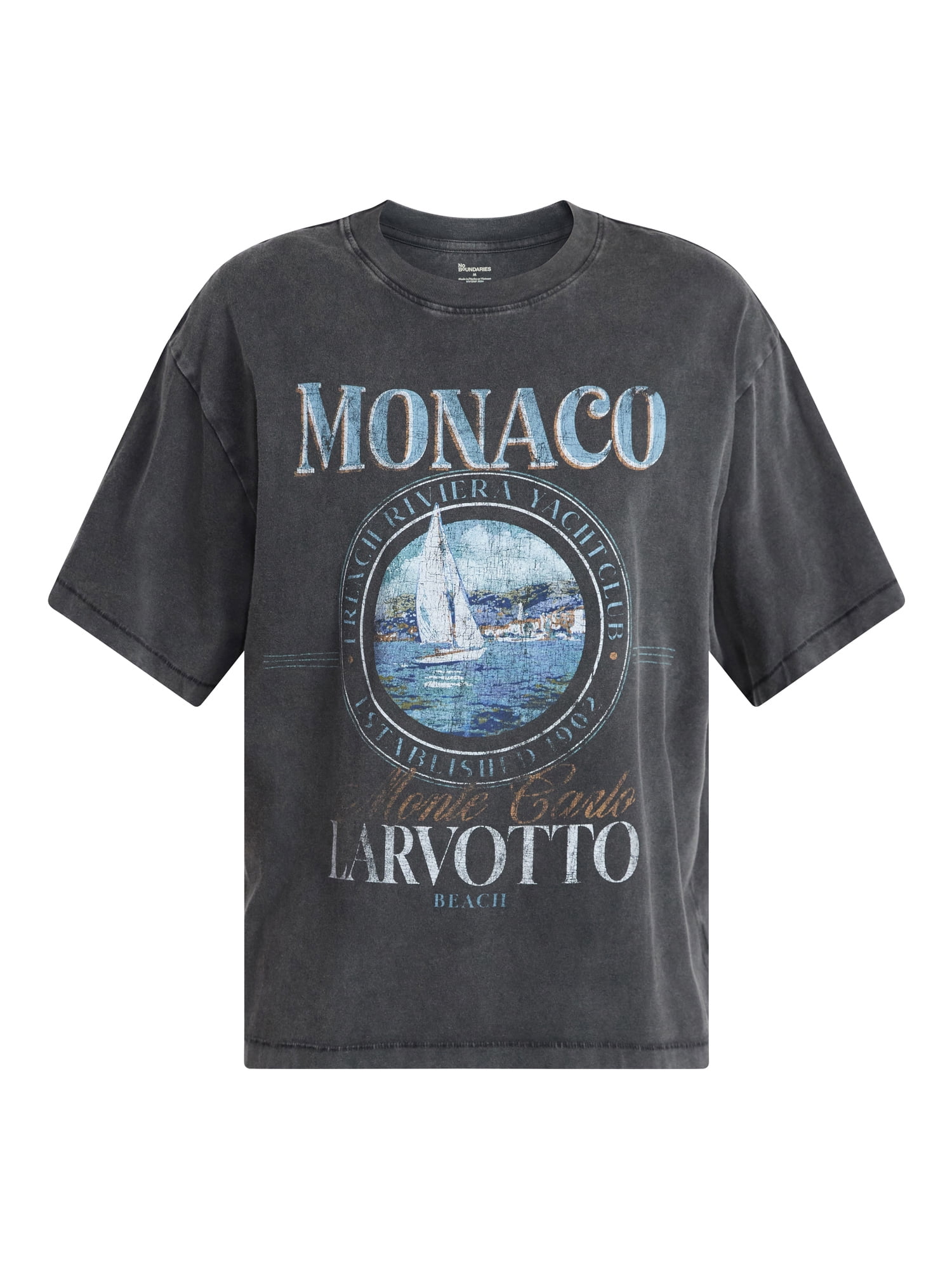 No Boundaries Boxy Fit Heavyweight Graphic Tee Shirt, Men's XS-4XLT
