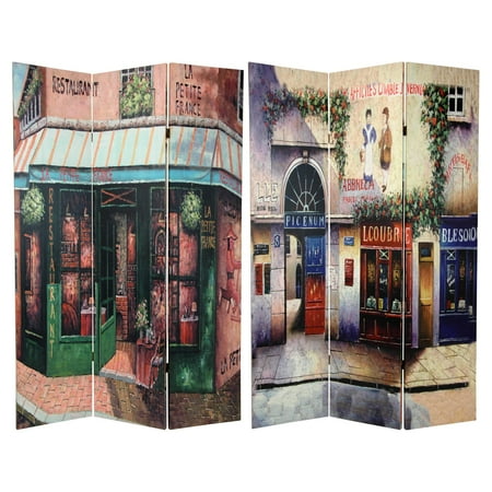 - 6' Tall Double Sided Parisian Street Room Divider