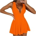 thumbnail image 4 of Jacenvly Swimsuits for Women 2Pcs Clearance Bathing Suits Tankini Sets Swim Skirt with Low Waist Boyshorts Orange, 4 of 11