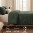 thumbnail image 6 of U by Bedsure 3 Pieces King Comforter Bedding Set, Dark Green Bed Comforter Set for All Seasons, 1 Lightweight Prewashed Comforter and 2 Pillowcases, 6 of 8