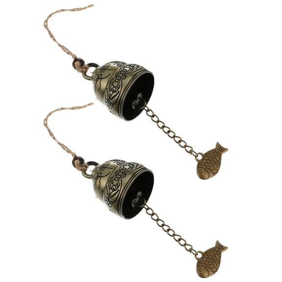 MERRYHAPY 2Pcs Bell Shape Metal Wind Chimes for Garden 9.04x1.57x1.57 In