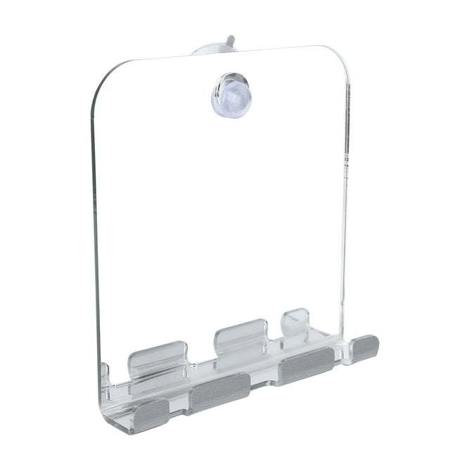 Domqga Fogless Shaving Mirror,Fogless Bathroom Shaving Mirror Square Shower Mirror Shatterproof Mirror With Hook, Holder Mirror