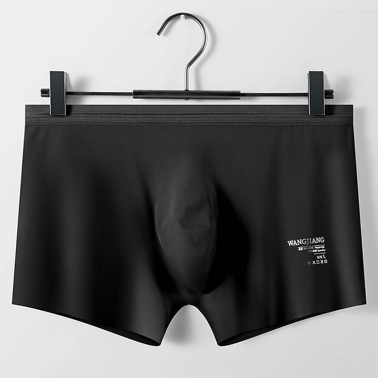 Black and Friday Deals 2023 Clearance under $5 asdoklhq Underwear for  Men,Men's Solid Color Ice Silk Seamless One Piece Briefs 