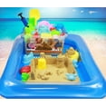 thumbnail image 4 of Kit de arena, juego de juguetes de caja de arena de 54 piezas para niños y niñas, arena beige mágica de 3 libras, herramientas de molde, bandeja inflable, caja de almacenamiento, divertido regalo de c, 4 of 4