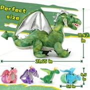 MaoGoLan 7 Pcs Dragon Plush 21.6'' Large Stuffed Mommy Dragon with 4 Babies and 2 Eggs Stuffed Dragon Toys