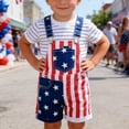 thumbnail image 2 of Ticikt Boys Sleeveless Romper Jumpsuit with Patriotic and Print for Toddler Kids Casual Playwear,Color:Blue,Size:4-5 Years, 2 of 5