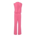 thumbnail image 5 of Women's Dressy Casual Summer Jumpsuits Sleeveless Mock Neck Wide Leg Pants Romper One Piece Formal Party Outfits Pink L, 5 of 5