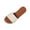 White, variant on Faux Leather Slides Sandals for Women Polka Dot Band Breathable Casual Slippers Shoes for Daily Wear White 8.5