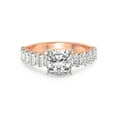 thumbnail image 3 of 3 Carat IGI Certified Cushion Shape Lab Grown Diamond Engagement Ring | 14K Rose Gold | Danica Side Oval Diamond Eternity Lab Diamond Ring | FG-VS1-VS2 Quality Friendly Diamonds, 3 of 5