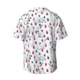 thumbnail image 2 of Xecao offers the Rabbit Eating for Men's Casual Short-sleeved Shirt, a button-up collared shirt with a pocket, perfect for beach vacations and yacht travel in the Medium size., 2 of 7