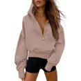 thumbnail image 1 of Sudadera PRETTYGARDEN 2025 Otoño Media Cremallera Cropped para Mujer M, 1 of 8