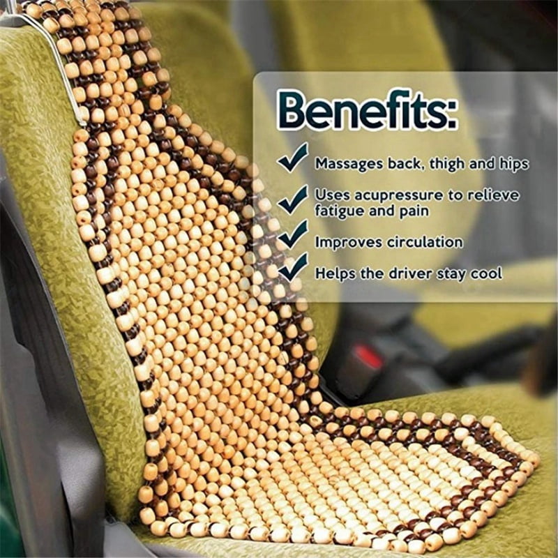 Car Summer Cushion Seat Cover Cool Wood Wooden Bead Seat Cover Massage Cushion Chair Cover Car Office Home Universal