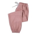 thumbnail image 5 of BULLPIANO Girls Cargo Pants Elastic Waist Lightweight Outdoor Jogger Pants High Waisted Drawstring Loose Fit Pockets Kid Cargo Sweatpants, 5 of 6