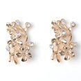 thumbnail image 3 of Paquete de 10 pines de broche de hojas de rama de boda de cristal fino para mujer. Aleación de ramas de flores Botones de de imitación Flatb Soledad Rhinestone Buttons Flatback, 3 of 10