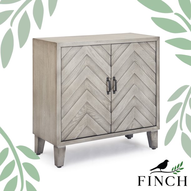 Finch Friedman Modern Sideboard Wine Rack Bar with Glass