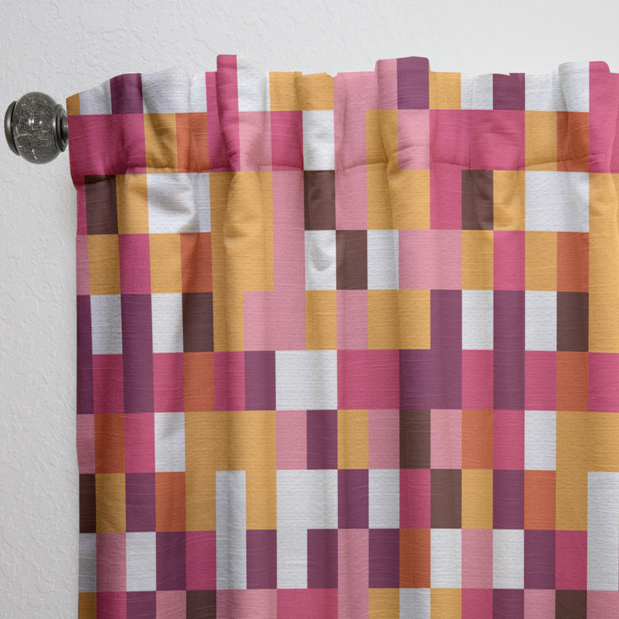Designart 'Geometrical Retro Design VII' Mid-Century Modern Curtain Panel