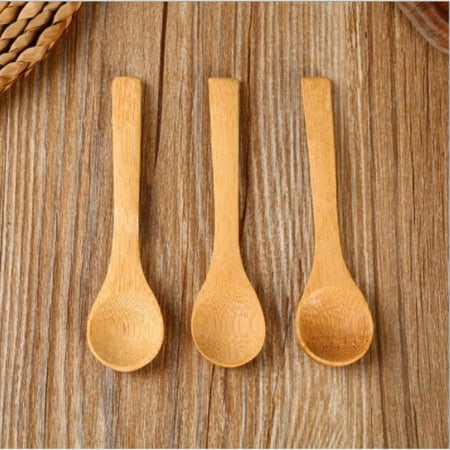 

10pcs/Lot Chinese style 12.8cm Long Bamboo Spoon Dessert Teaspoon for Honey Dinner and Snacks