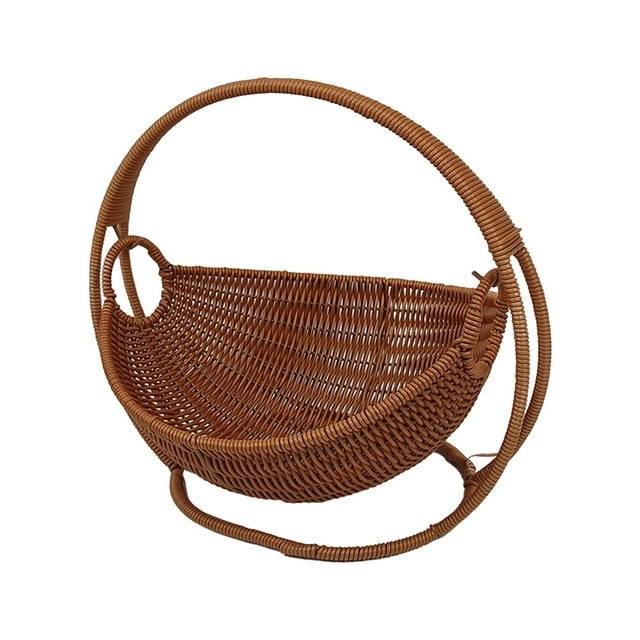 Cesta de frutas tejida, cesta de almacenamiento, frutero, bandeja para hornear pan estilo granja, soporte para frutas para cocina, hogar, picnic, rest