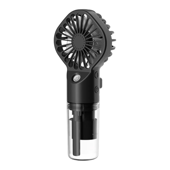 Portable Cooling Fan, Handheld Fan with Water Mist, Foldable Hang Neck Misting Fan, Portable Fan with Water Mist, 6X2.5 Inch Black 1Pc Fan with Attached Lanyard for Personal