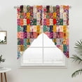 thumbnail image 5 of Spring Floral Kitchen Window Curtains, Swag Curtains Valance for Bedroom Living Room Bathroom, Vintage Plaid Summer Botanical Colorful Rod Pocket Window Curtain Block Drapes 2 Panels 36"x36", 5 of 9