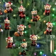 thumbnail image 6 of Dserhfy 10 Pcs Christmas Ornaments Cute Raccoon Wooden Hanging Ornaments Animal Themed Christmas Tree Decoration for Holiday Party Decor, 6 of 7