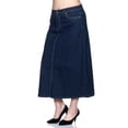 thumbnail image 3 of Fashion2Love Women's Plus Size Mid Rise A-Line Long Jeans Maxi Denim Skirt, 3 of 6