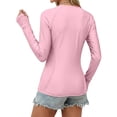 thumbnail image 4 of Craaazy Women's Solid Color Relaxed Fit Athletic Long Sleeve Shirt, Lightweight Sun Protective Top, Slim Fit with Thumb Holes for Workout Gifts, 4 of 7