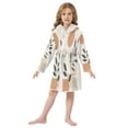 thumbnail image 6 of FORMRS Niños Bathrobe Unisex Hooded Robe Soft Plush Pajamas Sleepwear, Size 7-9T, Art Plant and Sun, 6 of 7