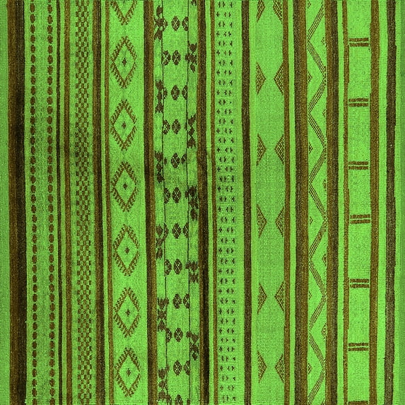 Ahgly Company Indoor Square Southwestern Green Country Area Rugs, 8' Square