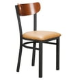 thumbnail image 3 of Linon Marie Metal Dining Chairs, Set of 2, Dark Cherry Finish with Beige Faux Leather Fabric, 3 of 8