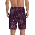 thumbnail image 2 of Balery Snowflakes and Hearts Men's Cotton Knit Pajama Shorts Waistband & Pockets,Short Pajama Pants-Small, 2 of 8