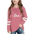 thumbnail image 2 of Fesfesfes Kids Girls Casual 2025 Valentine's Day Heart Print T-shirt Fashion Cute Round Neck Print Long Sleeve Soft Tunic Tops Tees 3-14 Years(Watermelon Red,13 Years), 2 of 5