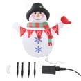 thumbnail image 1 of Muñeco de nieve inflable navideño iluminado con LED para decoración de patio, enchufe estadounidense de 110-240 V, perfecto para patio y jardín, 1 of 8