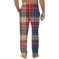 thumbnail image 3 of snilers Men's Pajama Pants Elastic Waist Drawstring Straight Leg Plaid Lounge Pants Lightweight Baggy Soft PJ Bottoms with Pocket, 3 of 5