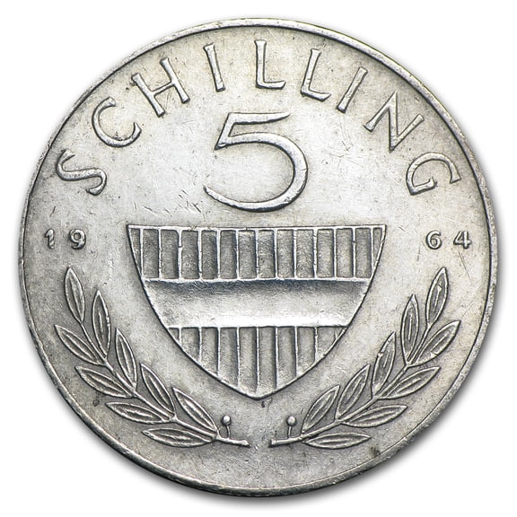 1960-1968 Austria Silver 5 Schilling Avg Circ