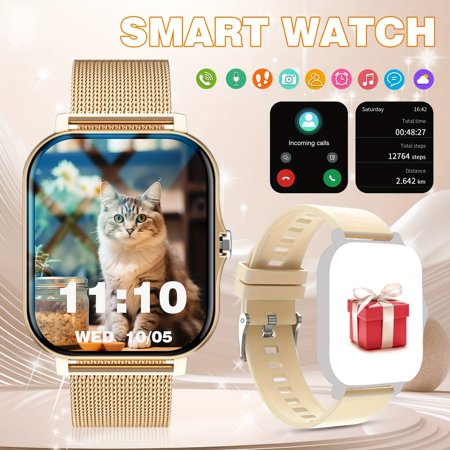 Smart watch, wireless calling/ dial, multi -Sport mode, calling reminder and rejection, information reminder, SMS reminder, for iPhone/ Andriod