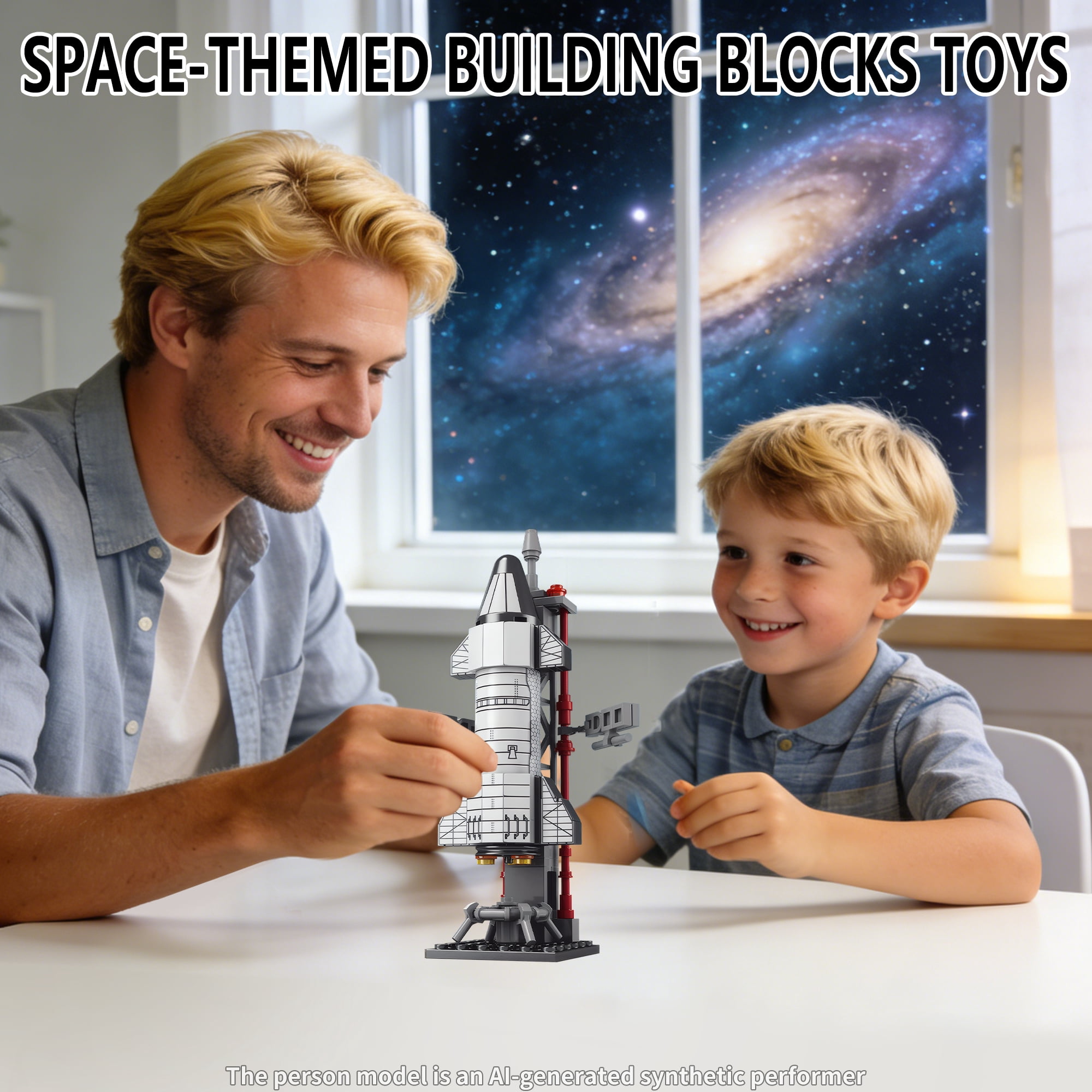 107 PCS Space Building Block Toys Set, STEM Educational Toy, Space Exploration Shuttle Gift for Ages 6+