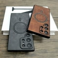 thumbnail image 2 of Luxury Matte Leather Case For Samsung Galaxy S24 S23 S22 S21 Ultra Plus FE Note 20 S 23 22 21 For Magsafe Wireless Full Covers, 2 of 7
