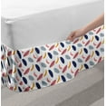 thumbnail image 2 of Leaves Bed Skirt, Exotic Illustration of Bananas and Plants Holiday Feels, Elastic Bedskirt Dust Ruffle Wrap Around for Bedding Decor, 4 Sizes, Coral Orange, by Ambesonne, 2 of 2