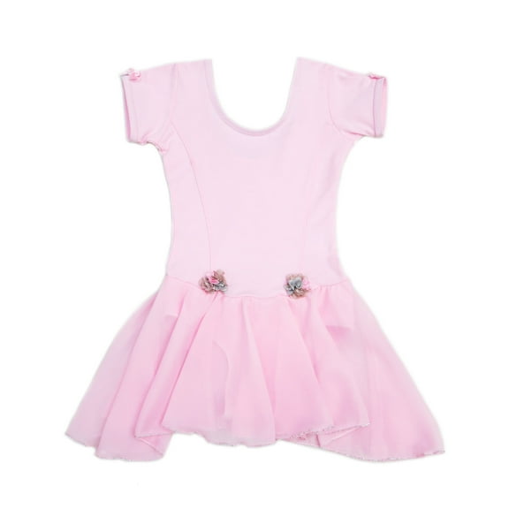 Wenchoice Pink Chiffon Skirted 2 Flower Ballet Dress Girl'S L(5Y-6Y)