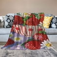 thumbnail image 2 of PRATYUS Pink Strawberry Blanket Gifts for Girls Women for Living Room Bedding Couch Soft Lightweight Warm Cozy Strawberries and Flower Throw Blankets Farmhouse Decor 40x50in, 2 of 6