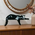 thumbnail image 4 of Bowery Hill Contemporary Geometric Lying Cat Figurine in Black, 4 of 4