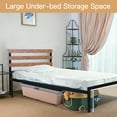thumbnail image 4 of Costway Lit Plateforme en Métal Format Simple Base de Matelas Tête de Lit en Bois, 4 of 9