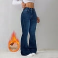 thumbnail image 7 of Rotm Thermal Jeans Fleece Lined Jeans Women Skinny High Waisted Winter Thick Warm Stretch Lining Women Pants Thermal Denim Slim Blue,S, 7 of 7