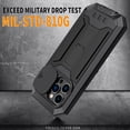 thumbnail image 4 of SaniMore for iPhone 14 Pro Rugged case with Screen Protector, Stand Camera Slide Cover for iPhone 14 Pro 6.1 inch Metal Military Sturdy Armour Shockproof Cover for Man Outdoor, Black, 4 of 7