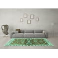 thumbnail image 3 of Ahgly Company Indoor Square Abstract Turquoise Blue Modern Area Rugs, 8' Square, 3 of 4