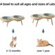 thumbnail image 4 of Ceramics Cat Bowl Adjustable Cat Food Bowl Kitty Bowl Raised Tilted Cat Water Bowl Pet Supplies Slanted Elevated Cat Bowl (300ml, Light Green), 4 of 4