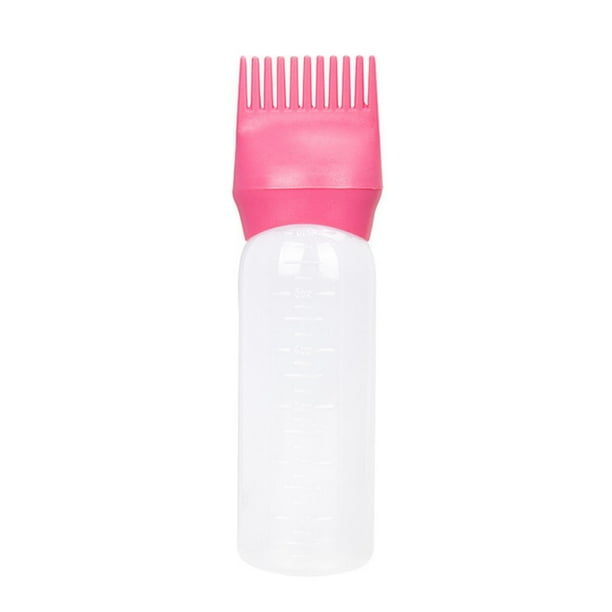 Aplicador de aceite capilar portátil con peine y botella aplicadora graduada. Cepillo aplicador para teñir el cabello. Aceite de salón para teñir el cabello. Botella de champú.
